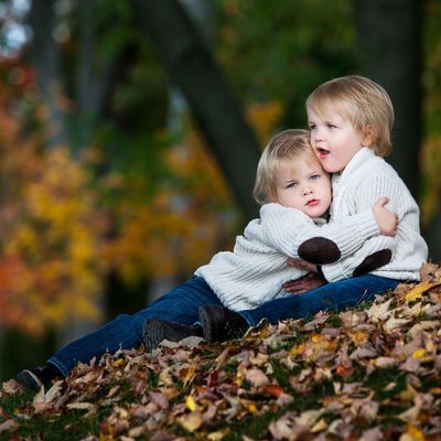 Fall Portrait od a Twin Brothers at Paletta Mansion