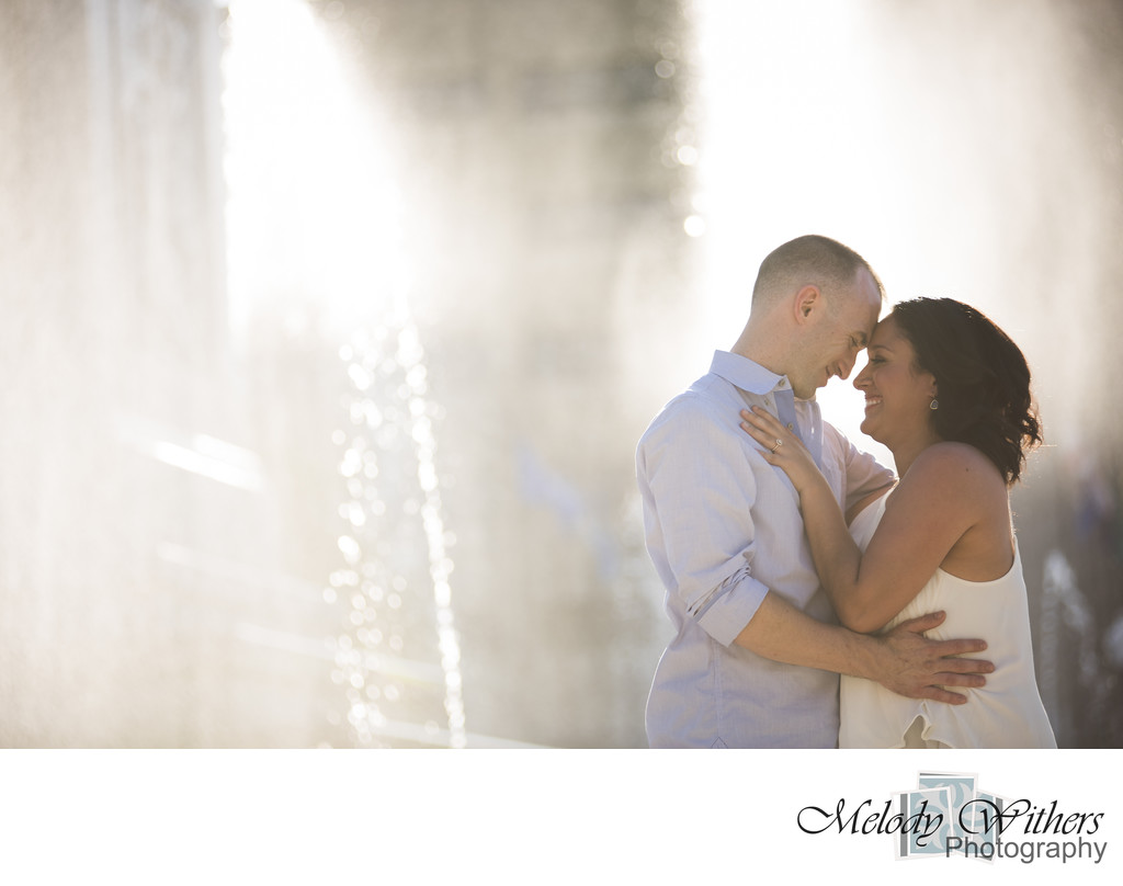 Downtown Indy Indiana Engagement Depew Memorial Fountain