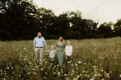 Family Mini sessions in a field in West Bend, WI