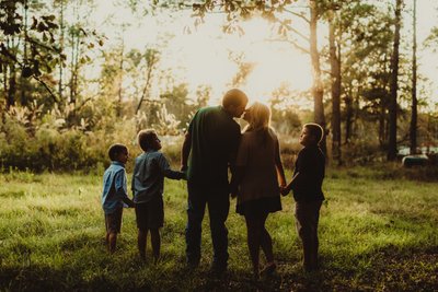 Sunset family photos at Pike Lake Hartford WI 