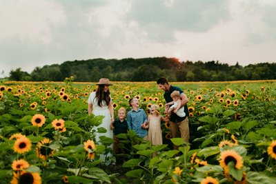 Family Session at Shimon Sunflower Farm, Slinger WI 