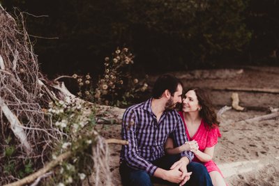 Beach engagement photos at Lake Michigan in Grafton, WI 