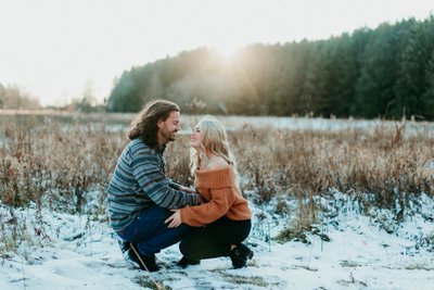 Winter engagement session in Hubertus, WI 