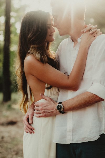 romantic engagement session at pike lake state park