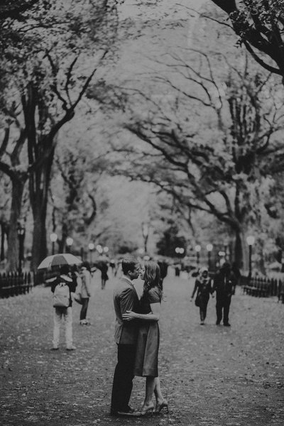 romantic engagement session in central park