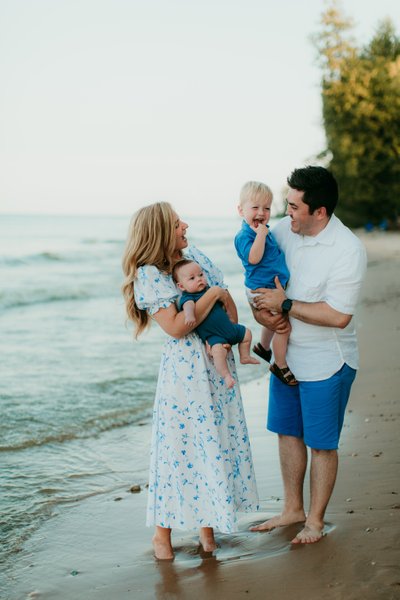 Beach Family Photographers on Lake Michigan Belgium WI