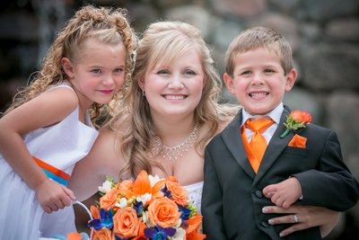 Bride with Kids in Wedding Party