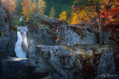 Autumn waterfalls wall decor