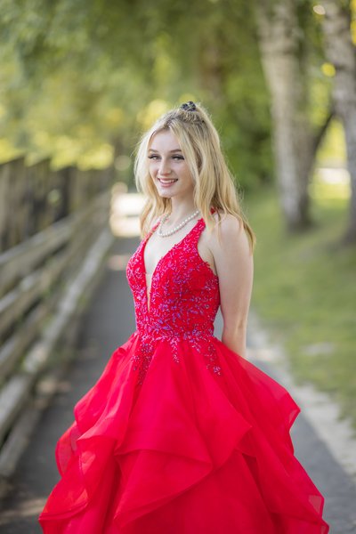 Vancouver Bride in Red wedding Gown