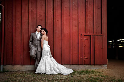 Rustic Barn Wedding photograph of the Bride and Groom