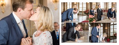 Hochzeit Schloss Mirabell - Kuss und Unterschriften