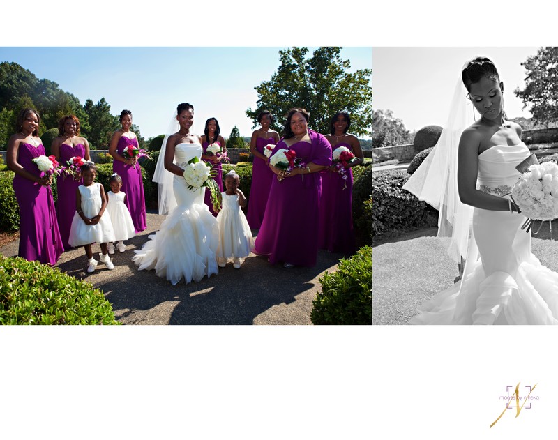 Bride with bridesmaids at the Carter Center