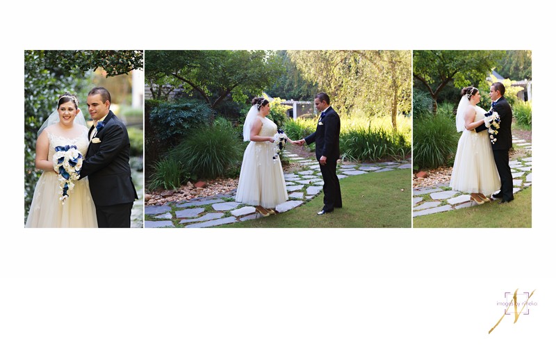 Bride and Groom at Little Gardens in Lawrenceville