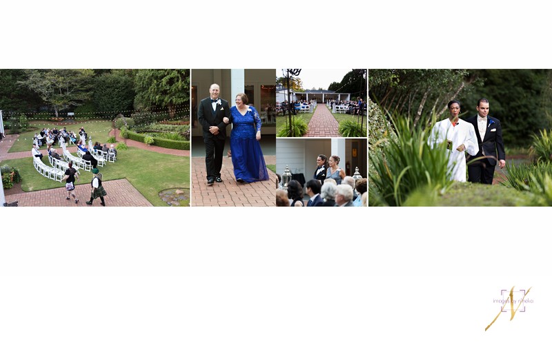 Wedding Ceremony entrance at Little Gardens 