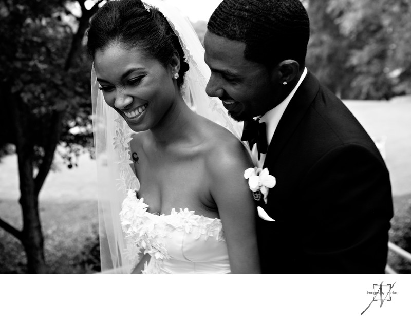 Black and White Wedding Portrait at Chateau Elan