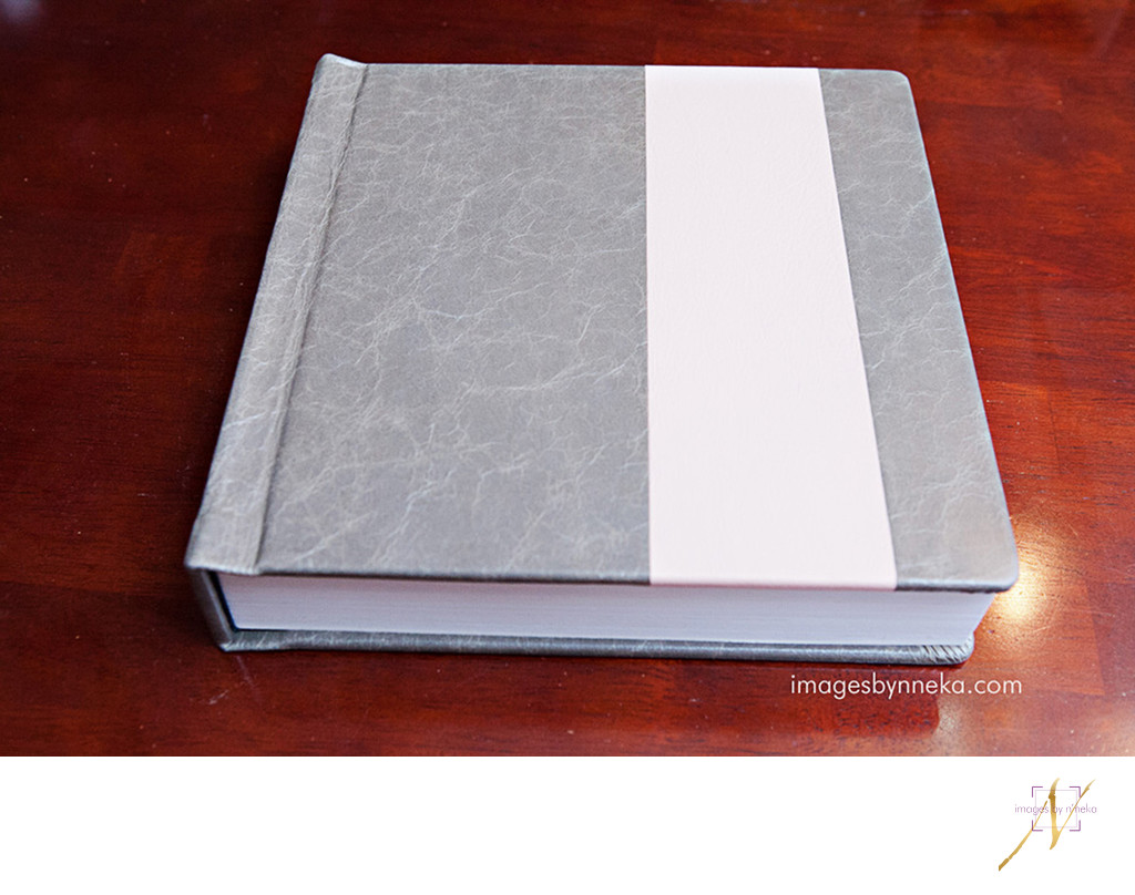 Wedding album with two toned leather cover