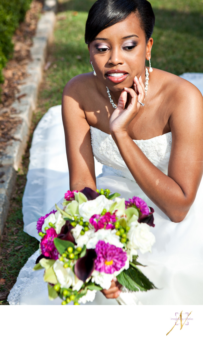 Beautiful African American Bridal Portrait