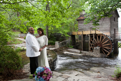 Bride and Groom at Stone Mountain Grist Mill