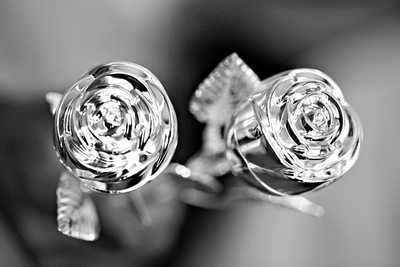 Unique silver rose wedding ring box