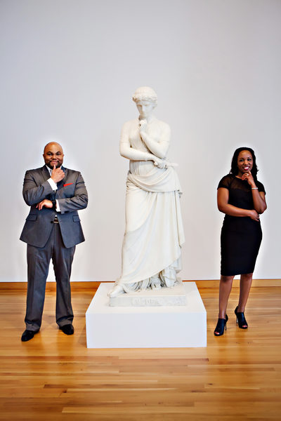 Engagement photo at the High Museum