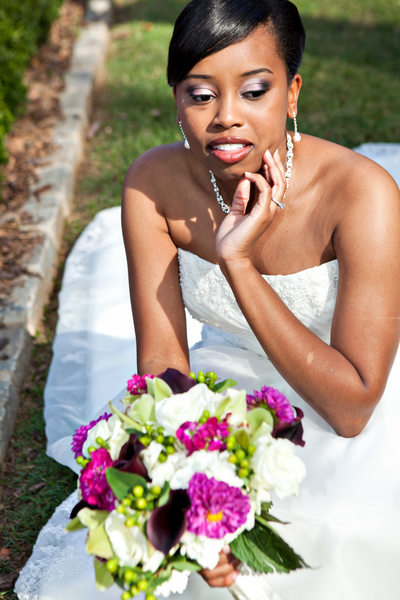 Beautiful African American Bridal Portrait