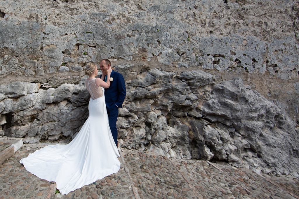 Margaret & Colin by Malcesine Castle walls