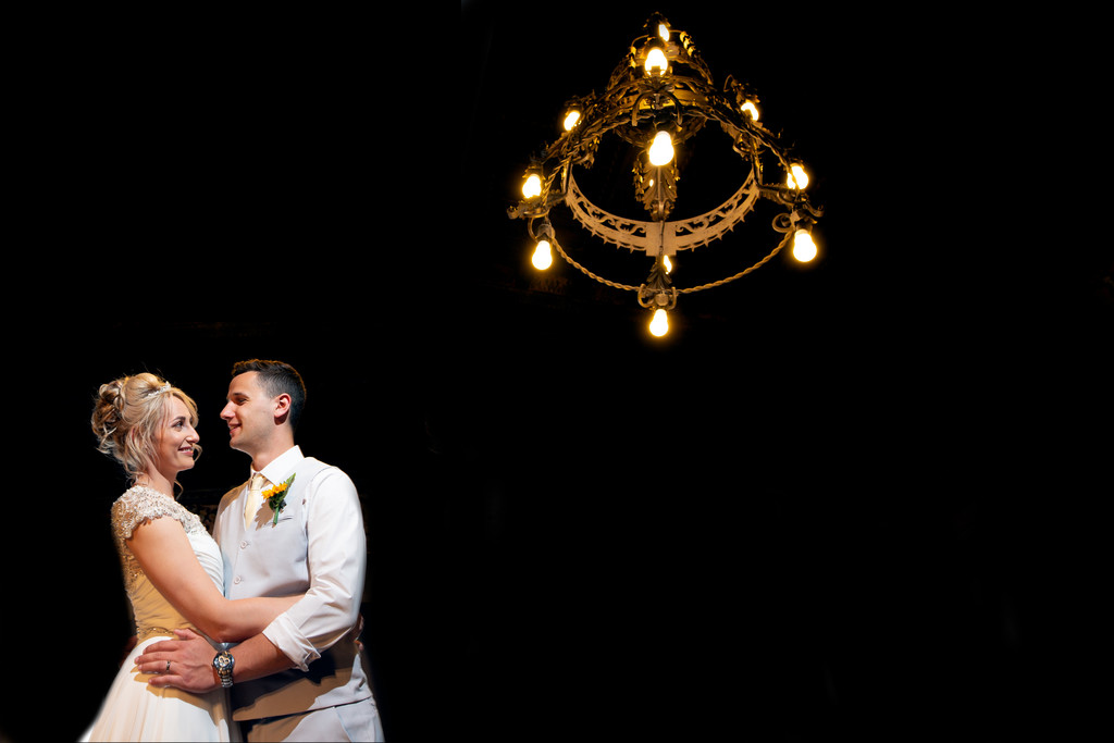  Emma & Darren under the chandelier in Malcesine