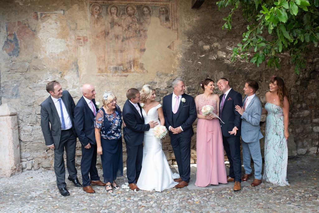 Relaxed group photos in Malcesine Castle 