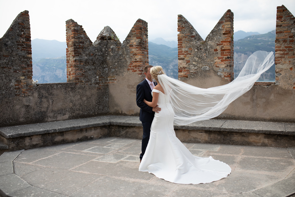 Claire and Adam on Malcesine Castle, Italy