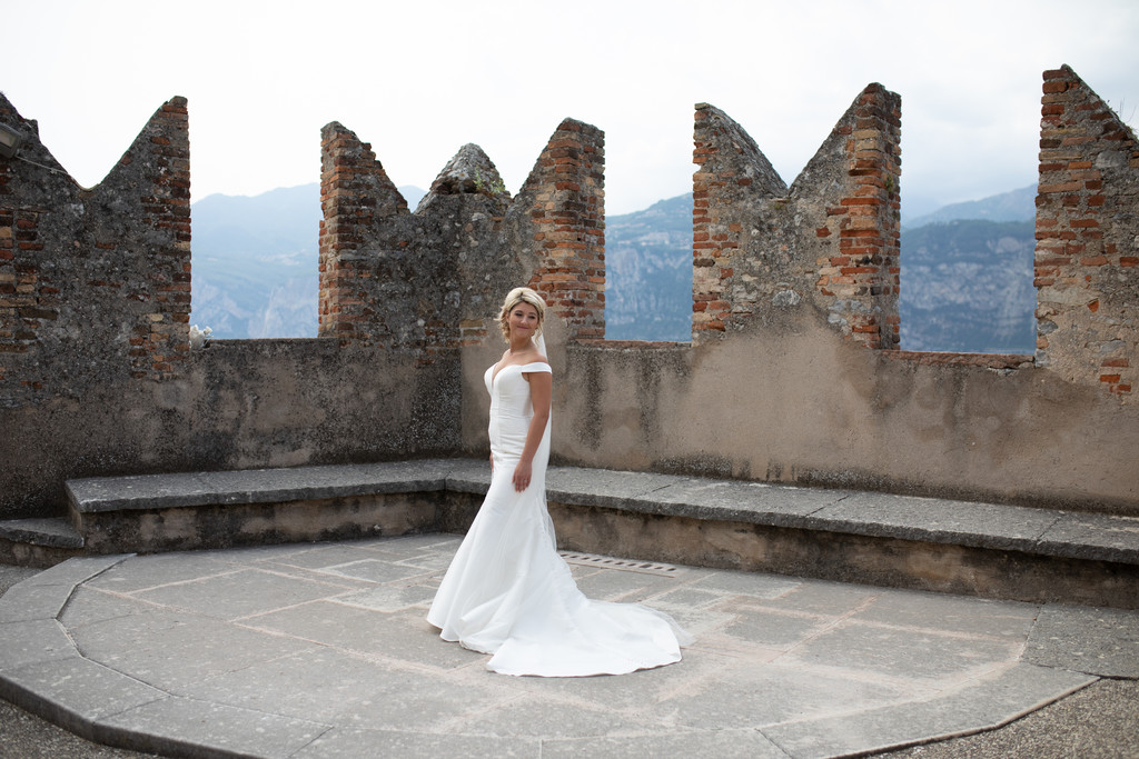Claire on Malcesine Castle Terrace, Lake Garda
