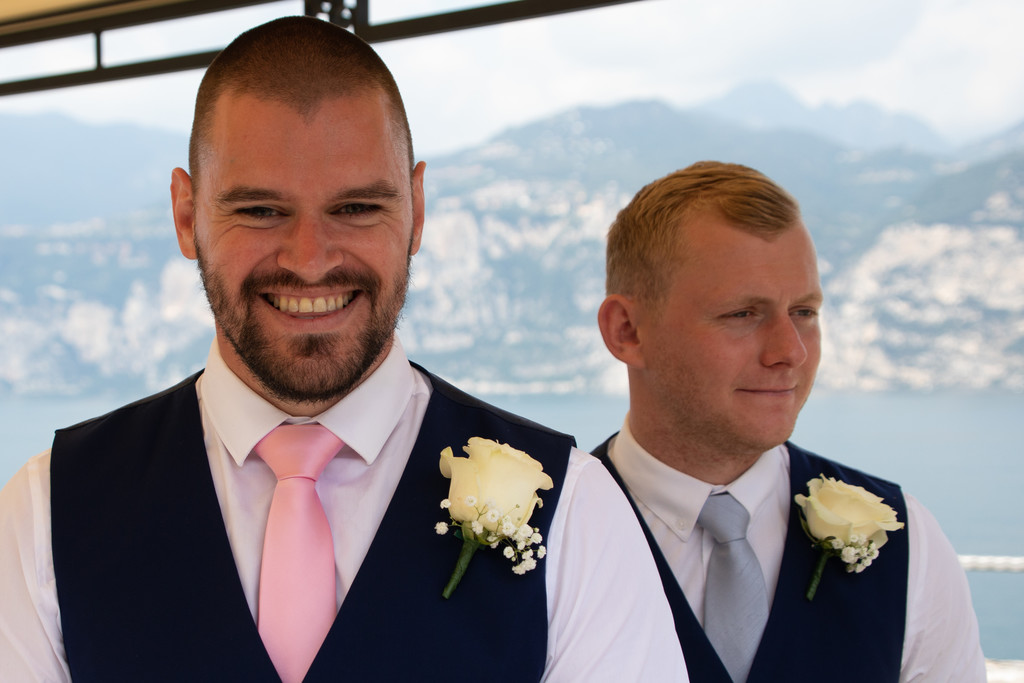 Chris, waiting for his bride in Malcesine Castle