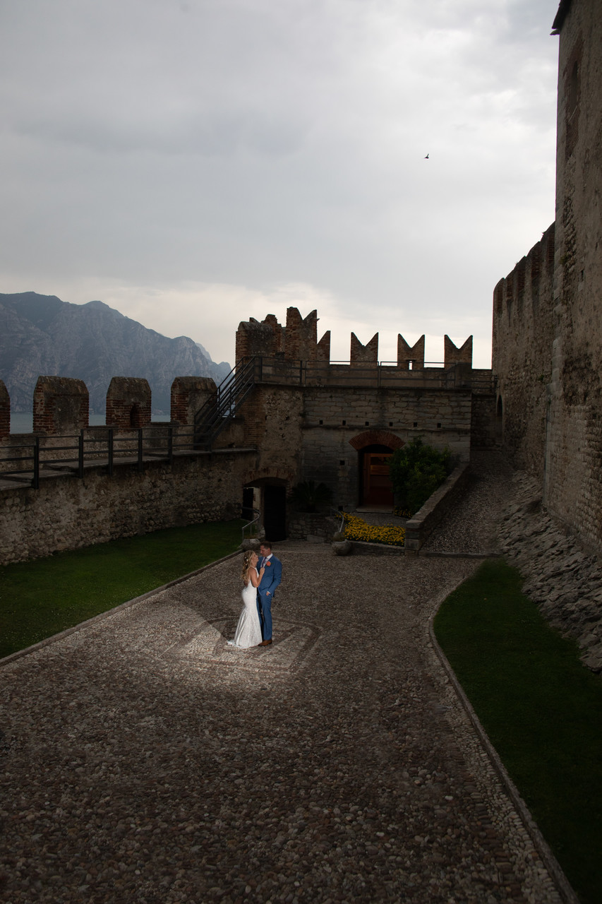 Dramatic Castle views at a Lake Garda Wedding.