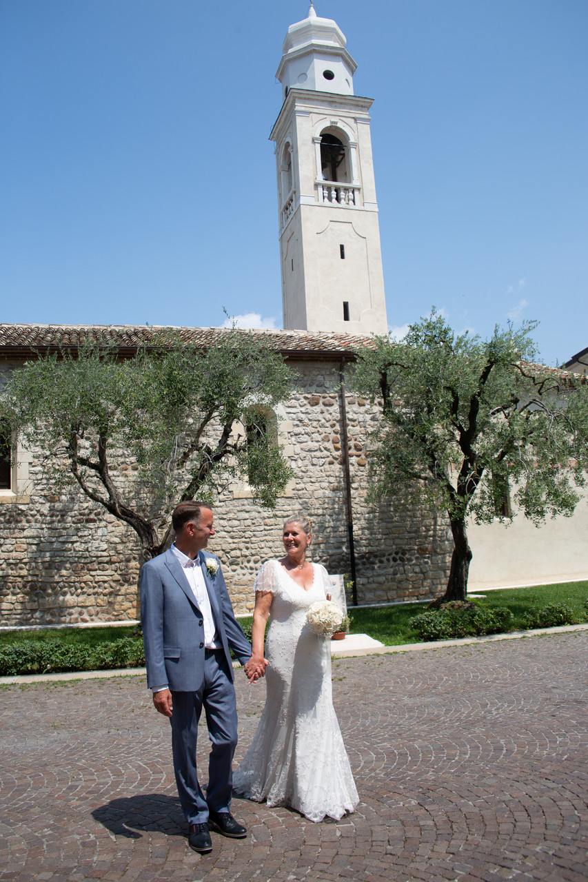 Bride and Groom by Lazise Church