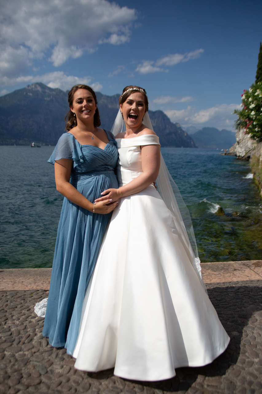 Roxanne and her bridesmaid in Malcesine