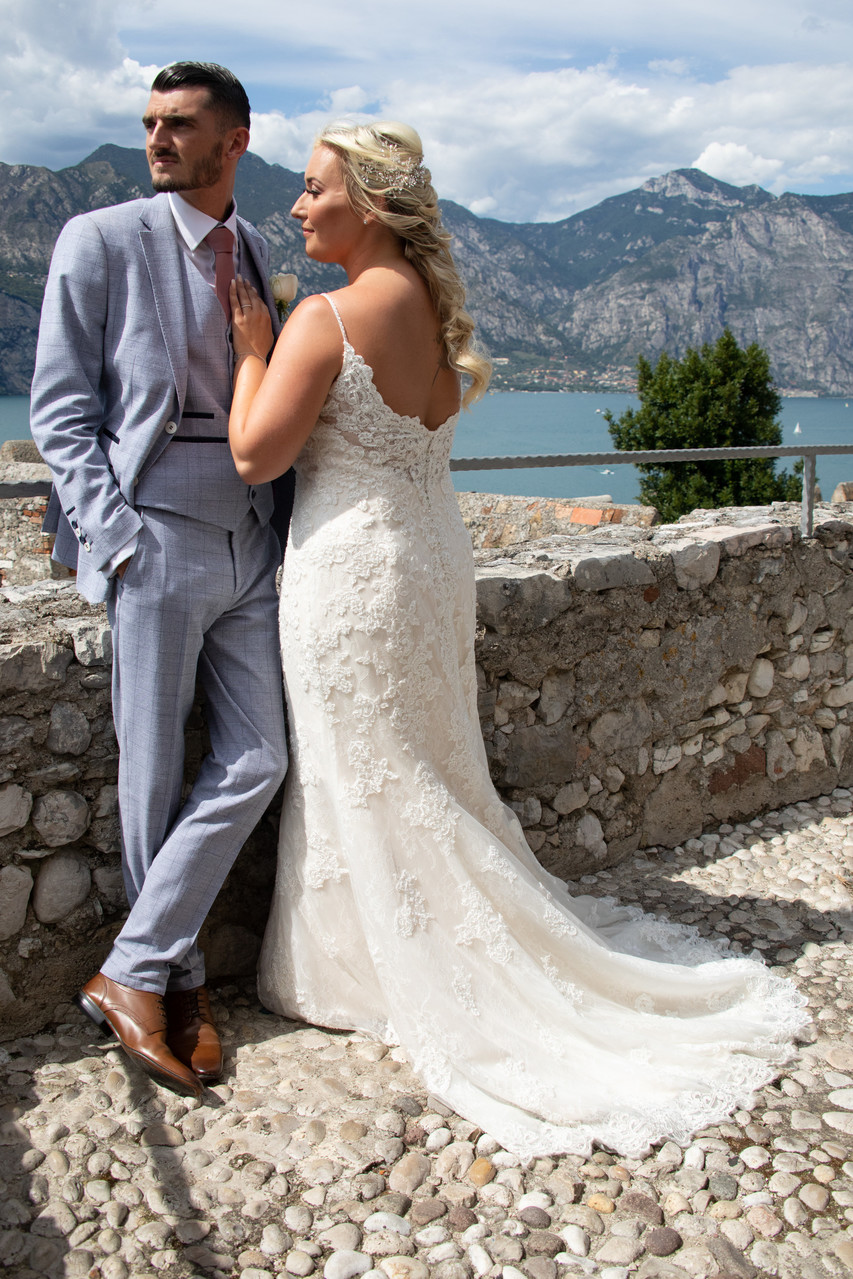 Gemma and Mark, Malcesine Castle Terrace, Italy