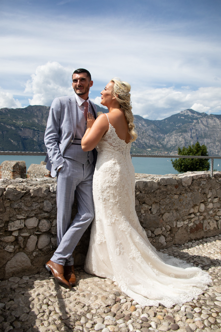 Gemma and Mark, Malcesine Castle Wedding Terrace, Italy