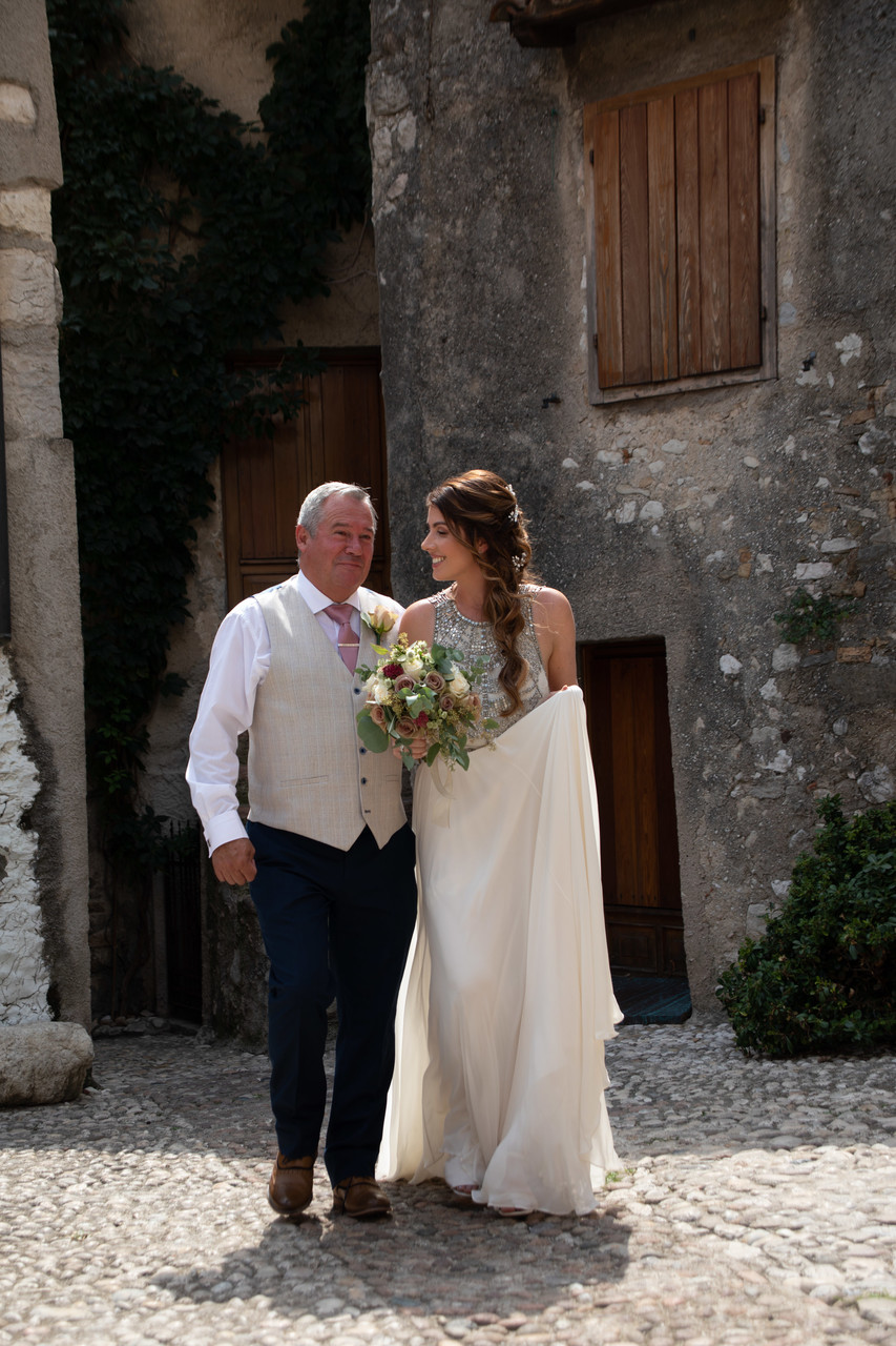 Gorgeous Gemma on the way to the wedding in Italy