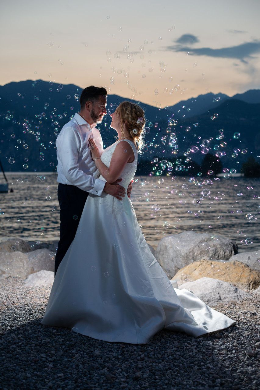Sunset Bubbles Malcesine Lake Garda Wedding