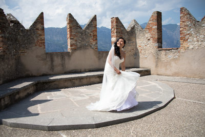 romantische bruiloften in Malcesine Castle
