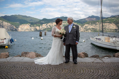 Diane and Dad by the lake in Malcesine 