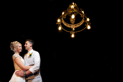  Emma & Darren under the chandelier in Malcesine