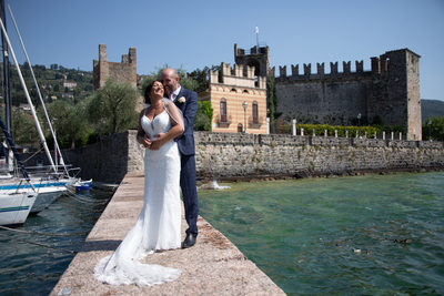 Debra and Mark in Torri in-front of the Castle