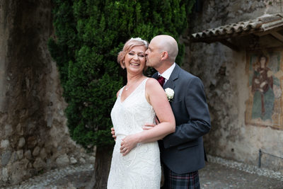 Malcesine castle wedding destination for Scottish