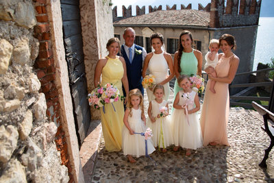 Kim & Gareth's wedding in Malcesine Castle, Bridesmaids