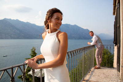 Kim & Gareth Malcesine, Lake Garda. Castle Balcony