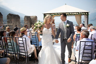 Lucy and Francesco, Italy Just married Malcesine