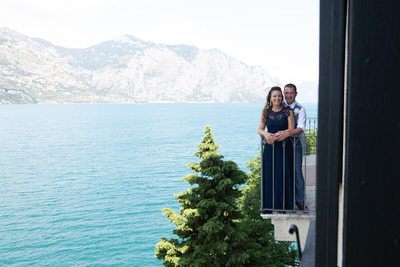 Balcony with a view in Malcesine Castle on Lake Garda