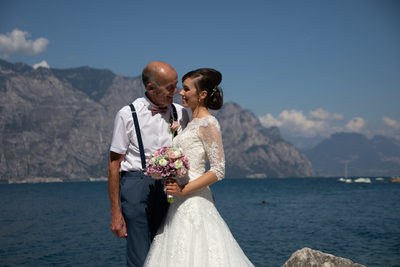 Lovely Lisa and her Dad, Malcesine Castle, Italy.
