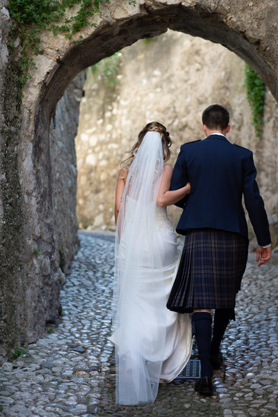 Danielle and Craig in the narrow streets of Italy