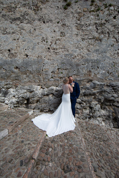 Margaret & Colin by the walls of Malcesine Castle